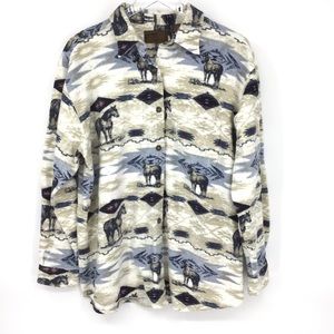 Gallop Up Western Flannel Button Down Shirt